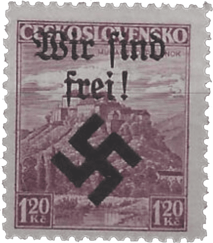 Moravská Ostrava | Czechoslovakia german occupation 1939 | stamp overprint | Michel 10
