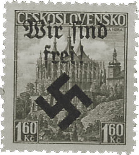 Moravská Ostrava | Czechoslovakia german occupation 1939 | stamp overprint | Michel 12