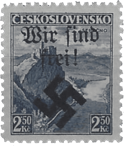 Moravská Ostrava | Czechoslovakia german occupation 1939 | stamp overprint | Michel 14