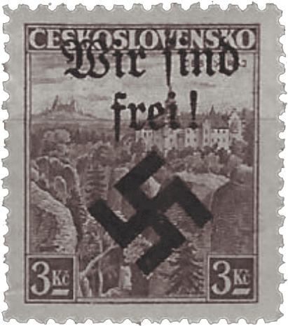 Moravská Ostrava | Czechoslovakia german occupation 1939 | stamp overprint | Michel 15