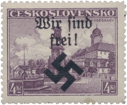 Moravská Ostrava | Czechoslovakia german occupation 1939 | stamp overprint | Michel 17