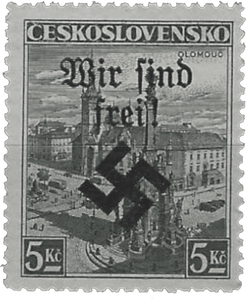 Moravská Ostrava | Czechoslovakia german occupation 1939 | stamp overprint | Michel 18