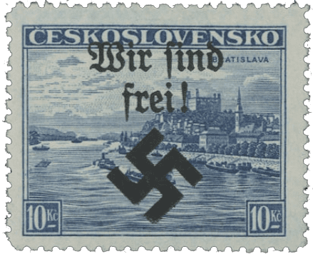 Moravská Ostrava | Czechoslovakia german occupation 1939 | stamp overprint | Michel 19