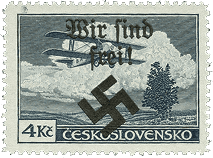 Moravská Ostrava | Czechoslovakia german occupation 1939 | stamp overprint | Michel 24