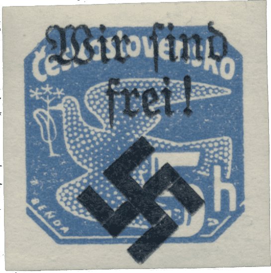 Moravská Ostrava | Czechoslovakia german occupation 1939 | stamp overprint | Newspaper stamps - Dove | Michel 33