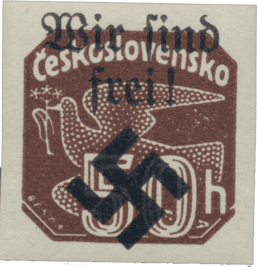 Moravská Ostrava | Czechoslovakia german occupation 1939 | stamp overprint | Newspaper stamps - Dove | Michel 39