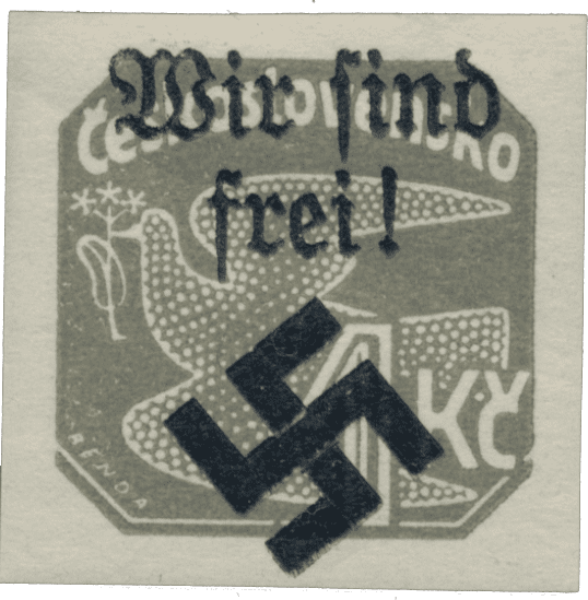 Moravská Ostrava | Czechoslovakia german occupation 1939 | stamp overprint | Newspaper stamps - Dove | Michel 40