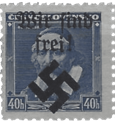Moravská Ostrava | Czechoslovakia german occupation 1939 | stamp overprint | Michel 6