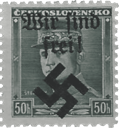 Moravská Ostrava | Czechoslovakia german occupation 1939 | stamp overprint | Michel 7