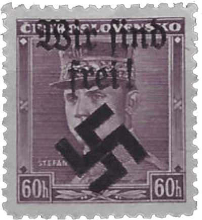 Moravská Ostrava | Czechoslovakia german occupation 1939 | stamp overprint | Michel 8