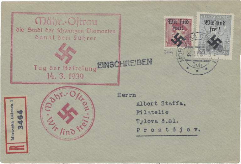 Moravská Ostrava - Letter with 9 and 31 (22. march 1939).