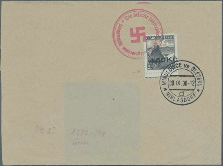 Sudetenland | Niklasdorf | Die Postwertzeichnen des Sudetenlandes | Aufdruck