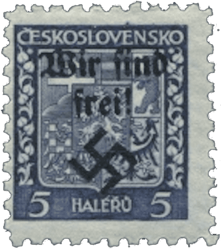 Rumburk | Rumburg | Sudetenland stamp overprint 1938 | German occupation of Czechoslovakia | Sudeten | postage stamp overprints | Mi. 1