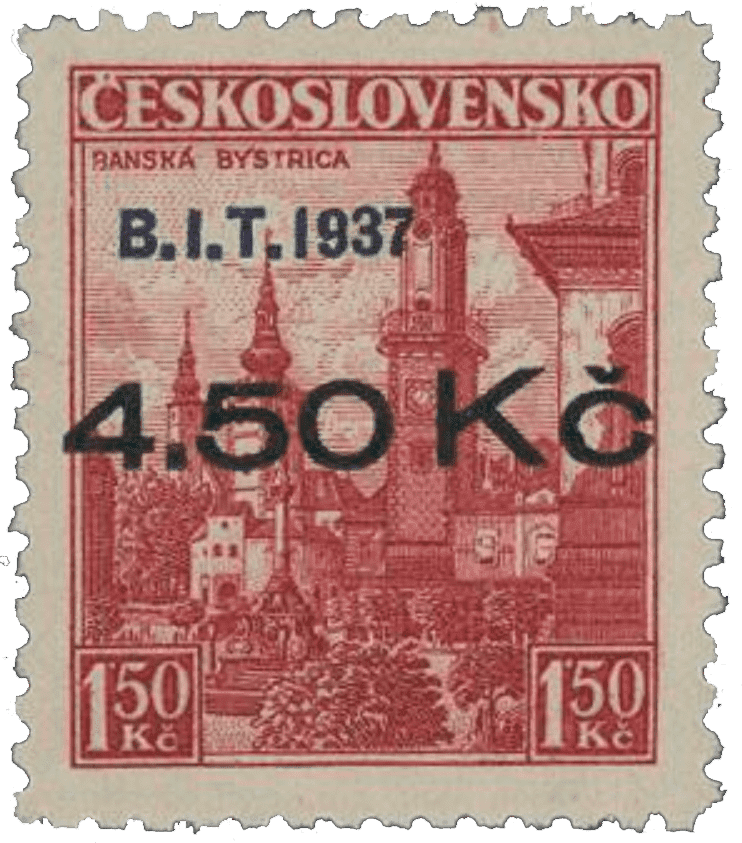 Aufdruck von Niklasdorf (Mikulovice) | Sudetenland | Die Postwertzeichnen des Sudetenlandes | Banska Bystrica | Michel 109