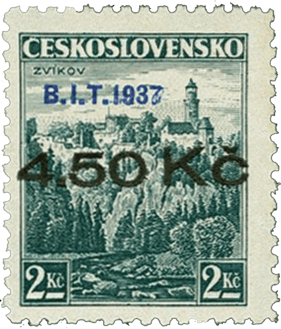 Aufdruck von Niklasdorf (Mikulovice) | Sudetenland | Die Postwertzeichnen des Sudetenlandes | Zwickau | Michel 110