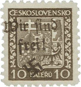 Vratislavice přetisk známky - sudety - sudetenland - Maffersdorf - Michel 12