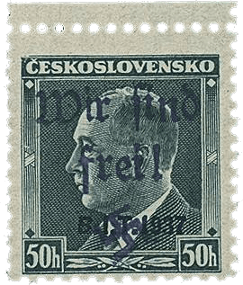 Vratislavice přetisk známky - sudety - sudetenland - Maffersdorf - BIT 1937 - Michel 124