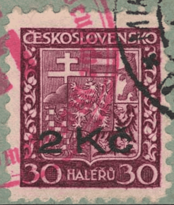 Aufdruck von Niklasdorf (Mikulovice) | Sudetenland | Die Postwertzeichnen des Sudetenlandes | Masaryk | Michel 15