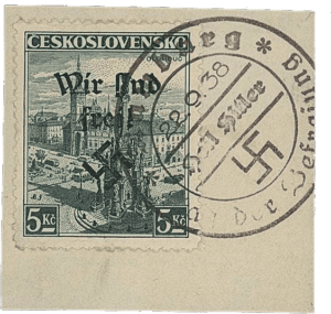 Mi. 18 with a black celebratory postmark