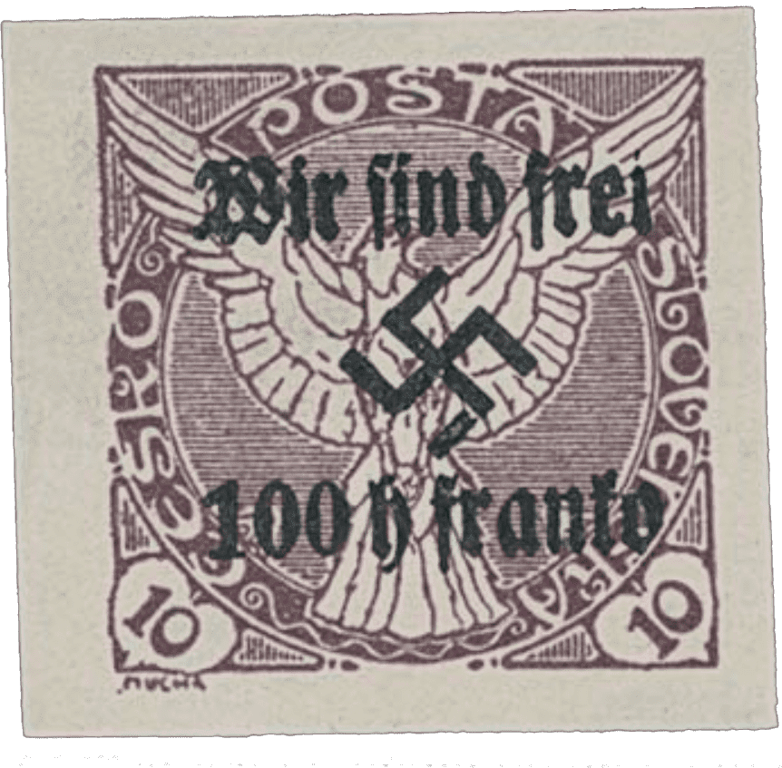 Rumburk | Rumburg | Sudetenland stamp overprint 1938 | German occupation of Czechoslovakia | Sudeten | postage stamp overprints | Michel 19