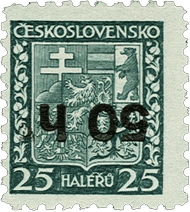 As | Asch | Sudetenland postage stamp overprint 1938 - Michel 1 II a K | Sudets | Czechoslovakia | nazi occupation