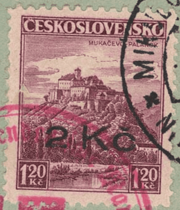 Aufdruck von Niklasdorf (Mikulovice) | Sudetenland | Die Postwertzeichnen des Sudetenlandes | Masaryk | Michel 20