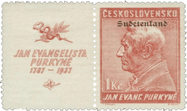 Konstantinovy Lázně overprint of czechoslovakian stamp | german occupation | 1938 | sudetenland crisis | Konstantinsbad Michel 23 ZFw
