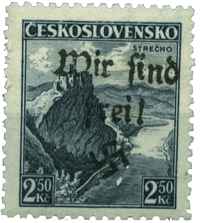 Vratislavice přetisk známky - sudety - sudetenland - Maffersdorf - Michel 28