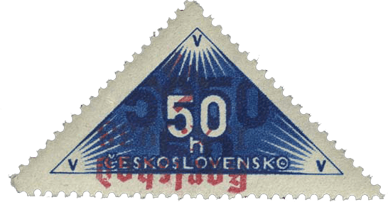 Karlovy Vary přetisk známky - sudety - sudetenland - Karlsbad - Michel 28