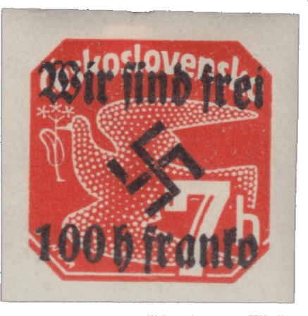 Rumburk | Rumburg | Sudetenland stamp overprint 1938 | German occupation of Czechoslovakia | Sudeten | postage stamp overprints | Michel 29
