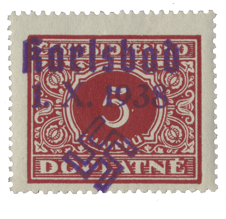 Sudetenland | czechoslovakian stamp overprint | german occupation | Karlovy Vary | Carlsbad | 1938 | Michel catalogue 30