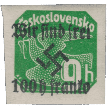 Rumburk | Rumburg | Sudetenland stamp overprint 1938 | German occupation of Czechoslovakia | Sudeten | postage stamp overprints | Michel 30
