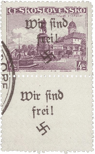 Vratislavice přetisk známky - sudety - sudetenland - Maffersdorf - Michel 31 LS