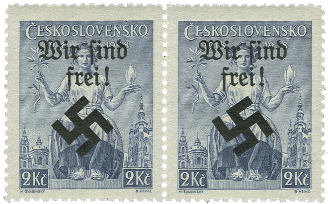Moravská Ostrava | nazi occupation | stamp overprint | | german occupation of Czechoslovakia 1939 | investment stamp | Michel 31