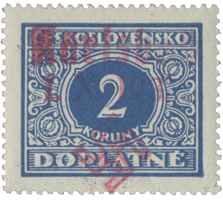 Sudetenland | czechoslovakian stamp overprint | german occupation | Karlovy Vary | Carlsbad | 1938 | Michel catalogue 38