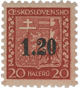 As | Asch | Sudetenland postage stamp overprint 1938 - Michel 3 z | Sudets | Czechoslovakia | nazi occupation