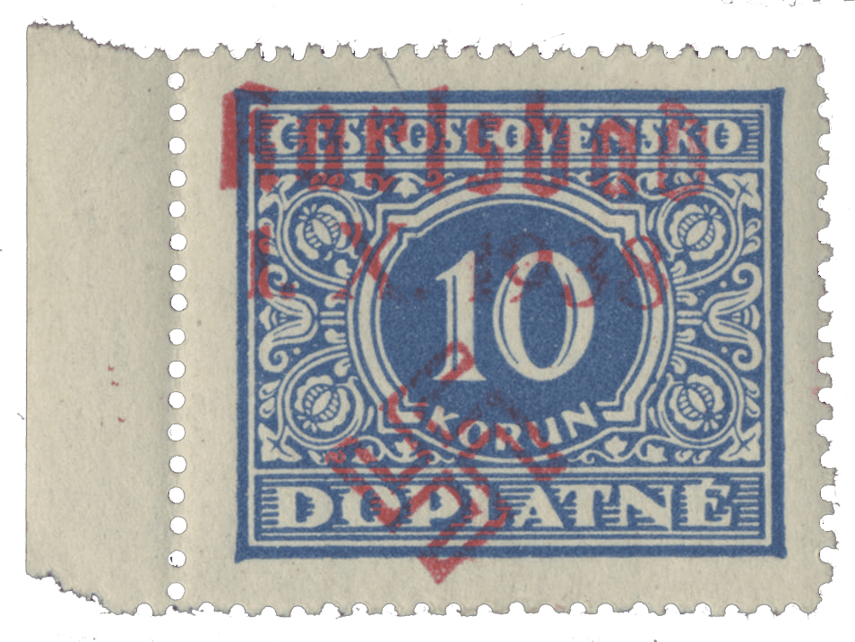 Sudetenland | czechoslovakian stamp overprint | german occupation | Karlovy Vary | Carlsbad | 1938 | Michel catalogue 40