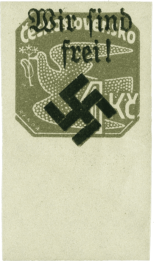 Moravská Ostrava | Czechoslovakia german occupation 1939 | stamp overprint | Newspaper stamps - Dove | Michel 40 with rand