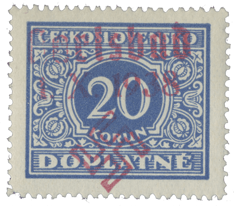 Sudetenland | czechoslovakian stamp overprint | german occupation | Karlovy Vary | Carlsbad | 1938 | Michel catalogue 41