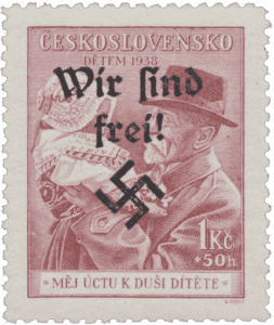 Rumburk | Rumburg | Sudetenland stamp overprint 1938 | German occupation of Czechoslovakia | Sudeten | postage stamp overprints