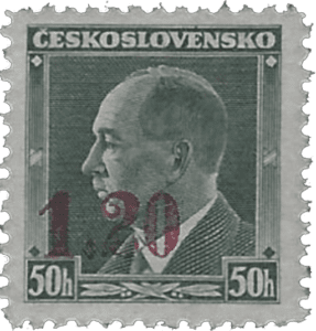 Sudetenland postage stamp overprint 1938 - Michel 4a | plate 2 | Sudets | Czechoslovakia