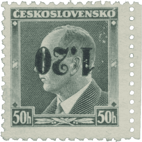 As | Asch | Sudetenland postage stamp overprint 1938 - Michel 4 b K | Sudets | Czechoslovakia | nazi occupation