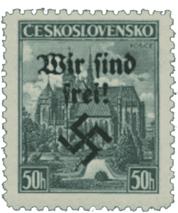 Rumburk | Rumburg | Sudetenland stamp overprint 1938 | German occupation of Czechoslovakia | Sudeten | postage stamp overprints | Michel 52