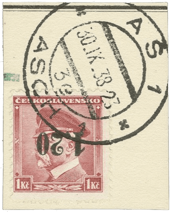 Aš stamp overprint | Sudetenland - sudety - sudetenland - - Michel 5 K 30.IX.38 - 23