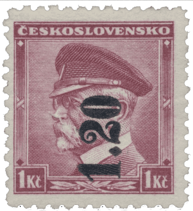 As | Asch | Sudetenland postage stamp overprint 1938 - Michel 5s with overprinted margin | Sudets | Czechoslovakia | nazi occupation