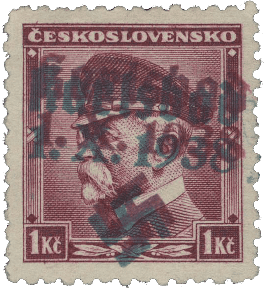 Karlovy Vary přetisk známky - sudety - sudetenland - Karlsbad - Michel 9