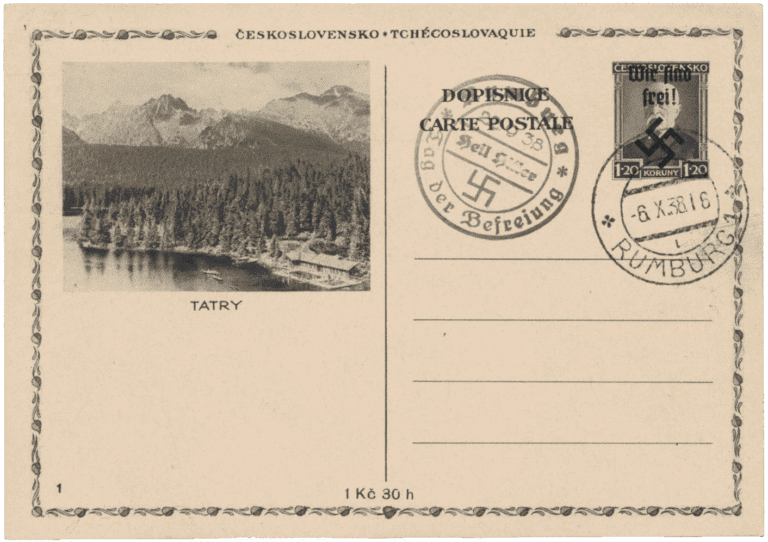 Rumburk mailing cards | Sudetenland | Sudety | German Occupation | Rumburg 1938 | Sudeten Crisis | Mi. P9B1