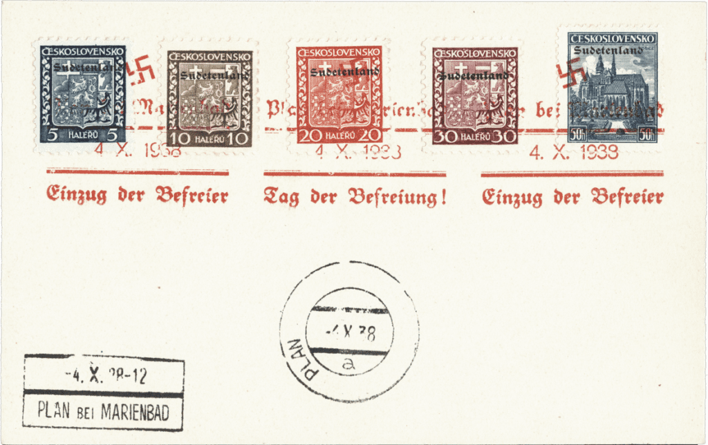 Dopis 1938 Sudety | Sudetenland | Konstantinsbad | Plan bei Marienbad