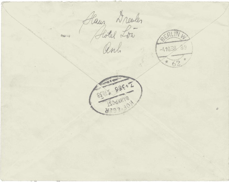 Sudetenland | german occupation | Czehoslovakia | Letter sent to Berlin with 4 a (2x) and 5 (2x) stamped Berlin 4.10.1938