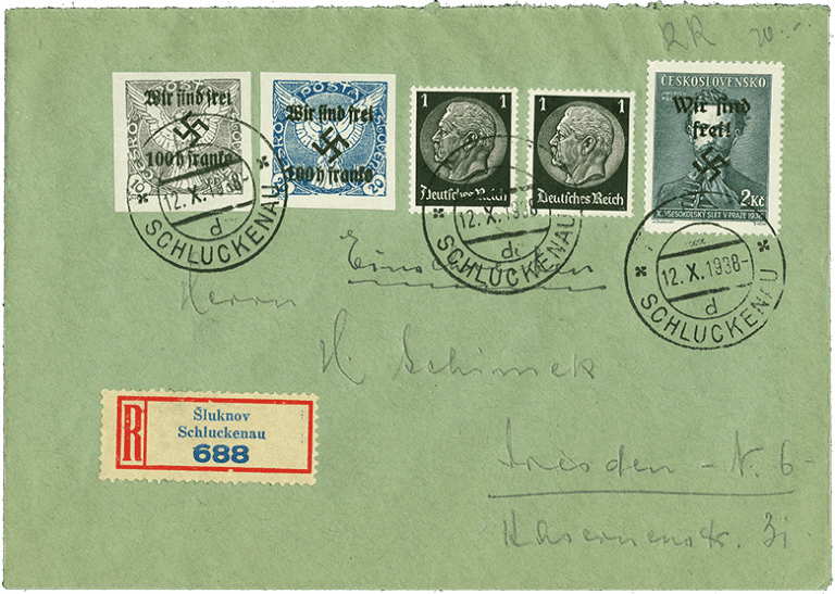 Dopis s 19, 20 a 50 do Drážďan (12 .řijna 1938) .